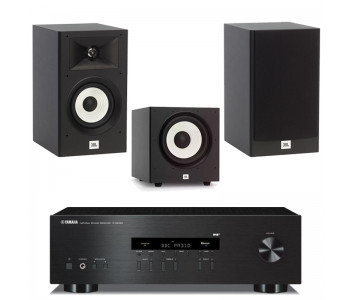 Акустическая система 2.1 JBL Stage 130BLK + 100P + Yamaha R-S202 | 270Вт