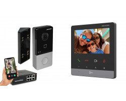 IP видеодомофон Hikvision POE DS-KH6100-E1 + DS-KV6103-PE1 черный