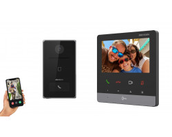 IP видеодомофон Hikvision DS-KH6100-E1 + DS-KV6133-WME1 черный