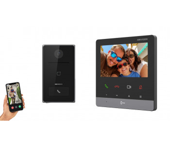 IP видеодомофон Hikvision DS-KH6100-E1 + DS-KV6133-WME1 черный