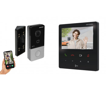 IP видеодомофон Hikvision DS-KH6110-WE1 + DS-KV6103-PE1 черный