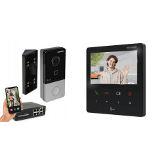 IP видеодомофон Hikvision POE DS-KH6110-WE1 + DS-KV6103-PE1 черный