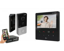 IP видеодомофон Hikvision POE DS-KH6110-WE1 + DS-KV6103-PE1 черный