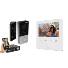 IP видеодомофон POE Hikvision DS-KH6110-WE1 + DS-KV6103-PE1 белый