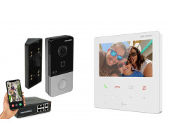 IP видеодомофон POE Hikvision DS-KH6110-WE1 + DS-KV6103-PE1 белый