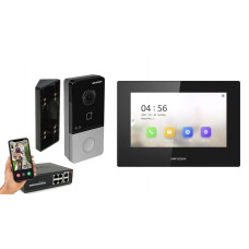 IP відеодомофон Hikvision POE DS-KH6320-LE1 + DS-KV6103-PE1 чорний
