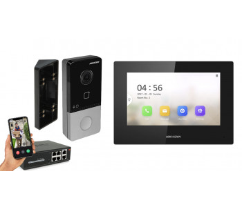 IP видеодомофон Hikvision POE DS-KH6320-LE1 + DS-KV6103-PE1 черный