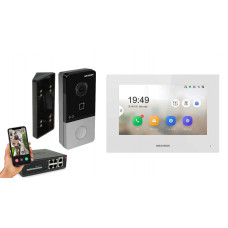 IP видеодомофон Hikvision POE DS-KH6320-LE1 + DS-KV6103-PE1 белый
