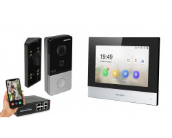 IP видеодомофон Hikvision POE DS-KH6320-WTE1 + DS-KV6103-PE1 черный