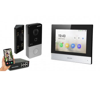 IP видеодомофон Hikvision POE DS-KH6320-WTE1 + DS-KV6103-PE1 черный