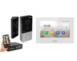 IP видеодомофон Hikvision POE DS-KH6320-WTE1 + DS-KV6103-PE1 белый