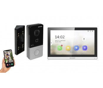 IP видеодомофон Hikvision DS-KH6350-WTE1 + DS-KV6103-PE1 черный