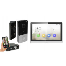 IP видеодомофон Hikvision POE DS-KH6350-WTE1 + DS-KV6103-PE1 черный