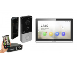 IP видеодомофон Hikvision POE DS-KH6350-WTE1 + DS-KV6103-PE1 черный