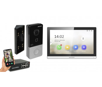 IP видеодомофон Hikvision POE DS-KH6350-WTE1 + DS-KV6103-PE1 черный