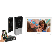 IP видеодомофон Hikvision POE DS-KH6350-WTE1 + DS-KV6103-PE1 белый