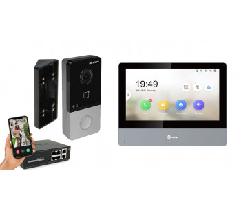 IP видеодомофон Hikvision POE DS-KH8350-TE1 + DS-KV6103-PE1 черный