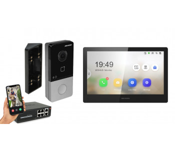 IP видеодомофон Hikvision POE DS-KH8520-WTE1 + DS-KV6103-PE1 черный