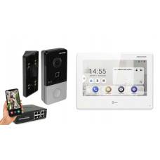 IP видеодомофон Hikvision DS-KH9310-WTE1 + DS-KV6103-PE1 белый