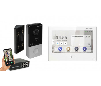 IP видеодомофон Hikvision DS-KH9310-WTE1 + DS-KV6103-PE1 белый