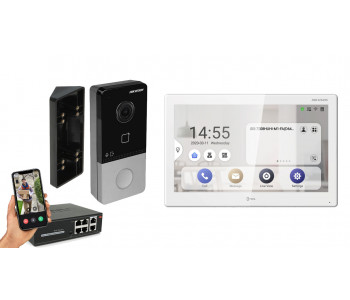 IP видеодомофон POE Hikvision DS-KH9510-WTE1 + DS-KV6103-PE1 белый