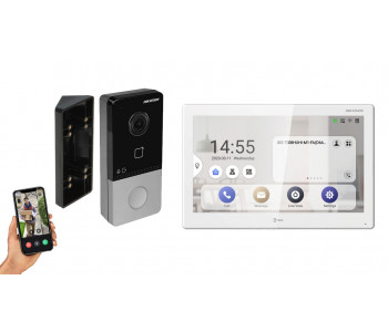 IP видеодомофон Hikvision DS-KH9510-WTE1 + DS-KV6103-PE1 белый