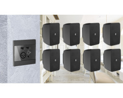 Активная блютуз акустическая система 8 динамиков с панелью Audac 8WP225b черный