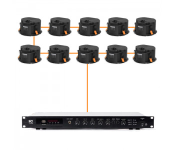 Акустическая система 10 потолочных динамиков Audac CALI424I/W