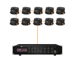 Акустическая система 10 потолочных динамиков Audac CALI660I/W