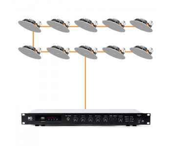 Акустическая система 10 потолочных динамика Audac CIRA724I/W