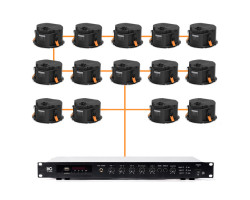 Акустическая система 14 потолочных динамиков Audac CALI424I/W