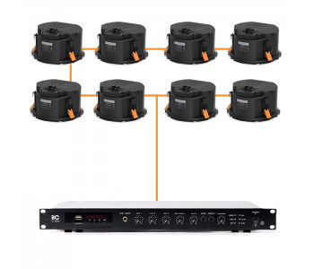 Акустическая система 8 потолочных динамиков Audac CALI424I/W