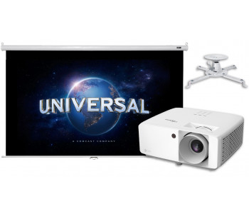 Проектор для домашнього кінотеатру Optoma HZ146X-W із ручним екраном 100"