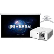 Проектор для домашнього кінотеатру Optoma UHZ35 із ручним екраном 135"