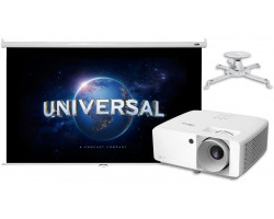 Проектор для домашнього кінотеатру Optoma UHZ35 із ручним екраном 100"