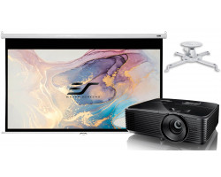 Проектор для бізнесу Optoma W400LVe із ручним екраном 100"