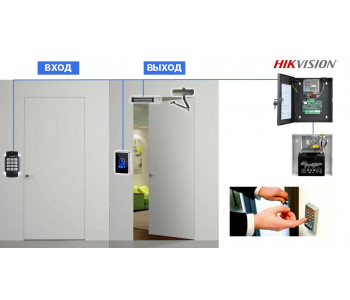 Кодовый доступ для офиса с кнопкой. Вход по коду, выход с кнопки