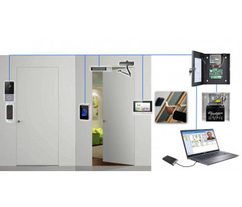 Карточный доступ для офиса. Вход по карте, выход с кнопки. Именные карты + Видеодомофон