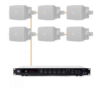 Акустическая система 6 настенных динамиков Audac WX302MK2/W