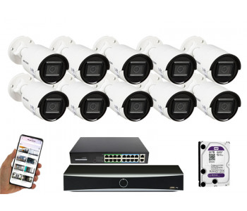 10 камер видеонаблюдения Hikvision DS-2CD2083G2-LI | комплект