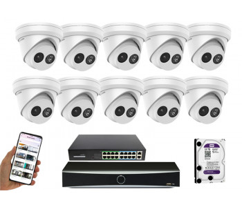 10 камер видеонаблюдения Hikvision DS-2CD2343G2-IU | комплект