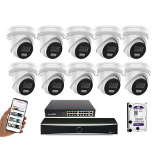 10 камер відеоспостереження Hikvision DS-2CD2383G2-LI2U | комплект