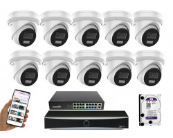 10 камер видеонаблюдения Hikvision DS-2CD2383G2-LI2U | комплект