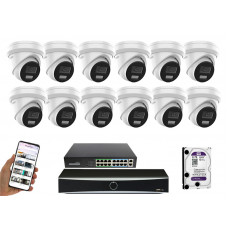 12 камер відеоспостереження Hikvision DS-2CD2383G2-LI2U | комплект