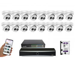 16 камер видеонаблюдения Hikvision DS-2CD2343G2-IU | комплект