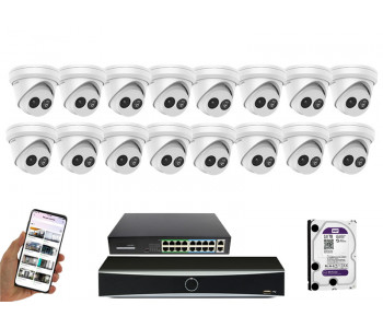 16 камер видеонаблюдения Hikvision DS-2CD2343G2-IU | комплект