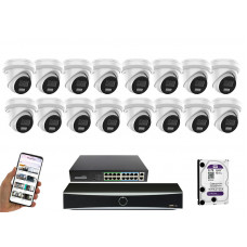 16 камер видеонаблюдения Hikvision DS-2CD2383G2-LI2U | комплект