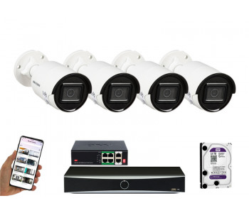 4 камеры видеонаблюдения Hikvision DS-2CD2043G2-LI | комплект