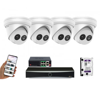 4 камеры видеонаблюдения Hikvision DS-2CD2343G2-IU | комплект