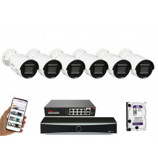 6 камер видеонаблюдения Hikvision DS-2CD2043G2-LI | комплект